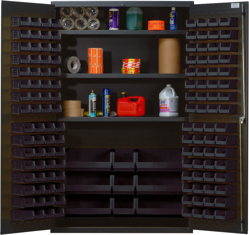 Quantum 48" Wide Storage Cabinets – 48" x 24" x 78" – QSC Series – Kit – QSC-48S – Black