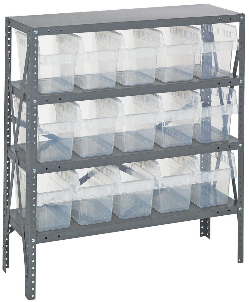 Quantum Clear-View Steel Shelving Units – 1239-SB801CL to 1275-SB802CL – 1239-SB802CL – Standard
