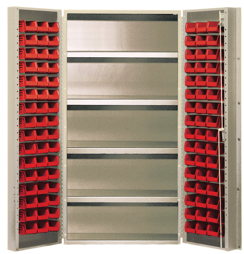 Quantum 36" Wide Storage Cabinets – 36" x 24" x 72" – QSC-BG Series – QSC-BG-36 to QSC-BG-36S – Kit – QSC-BG-36-96-4IS – Red