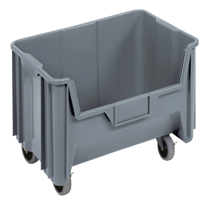 Quantum Mobile Giant Stack Containers – Case Pack – 15-1/4" x 19-7/8" x 12-7/16" (with casters 15-7/16"H) – QGH705MOB – Gray