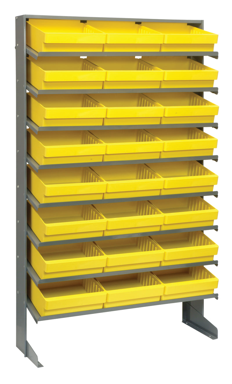Quantum Single-Sided Pick Racks – 12" x 36" x 60" – QPRS-501 – QPRS-801 – Yellow