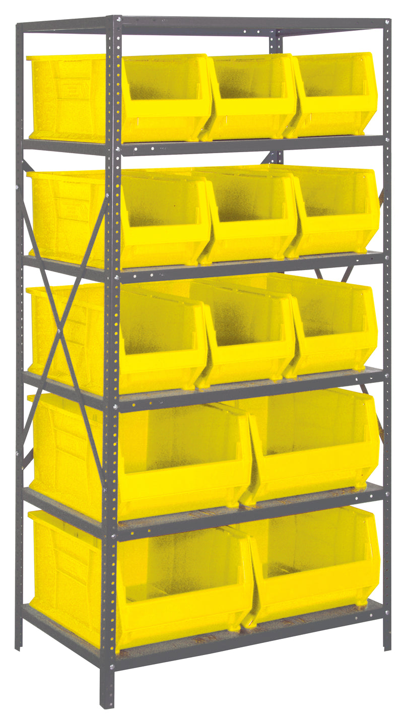 Quantum 24" Steel Shelving Systems – 24" x 36" x 75" – 2475-950952 to 2475-953954 – 2475-953954 – Yellow