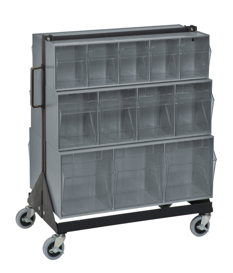 Quantum Clear Tip-Out Bin Stand – 16" x 23-5/8" x 28" – QFS224-24 – QFS400 – Gray