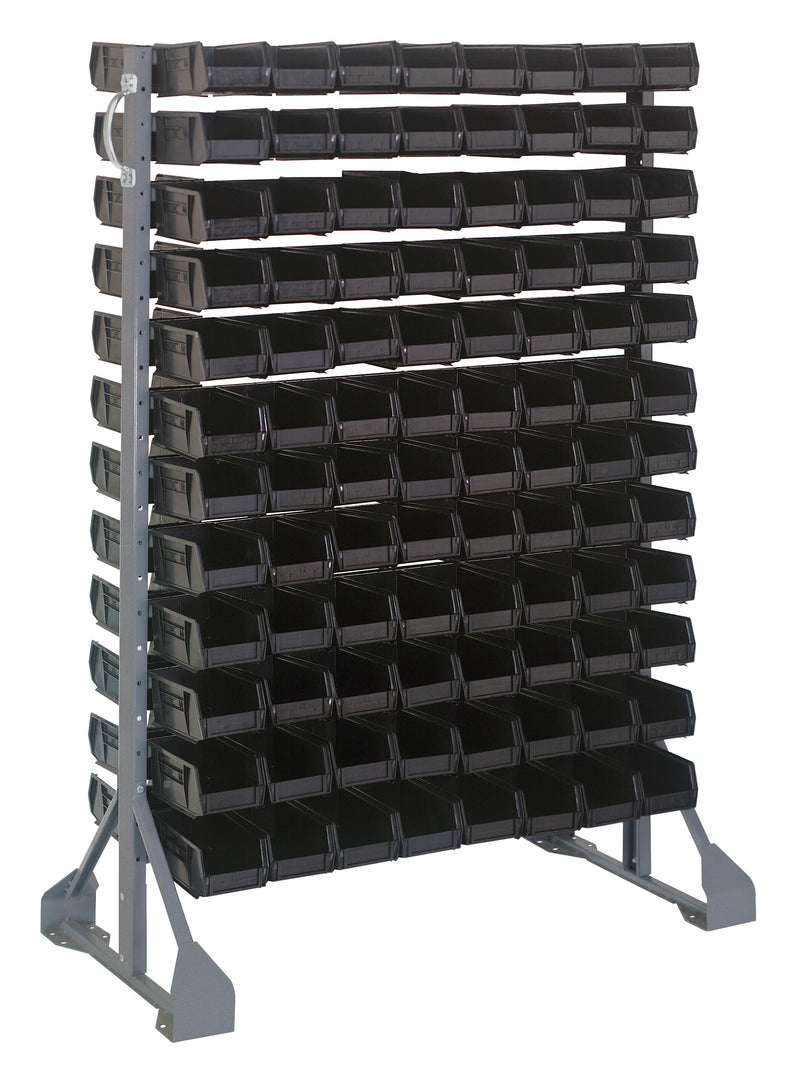 Quantum Steel Rail Bin Packages – 36" x 20" x 53" – QRU-12D-220-192 – Black