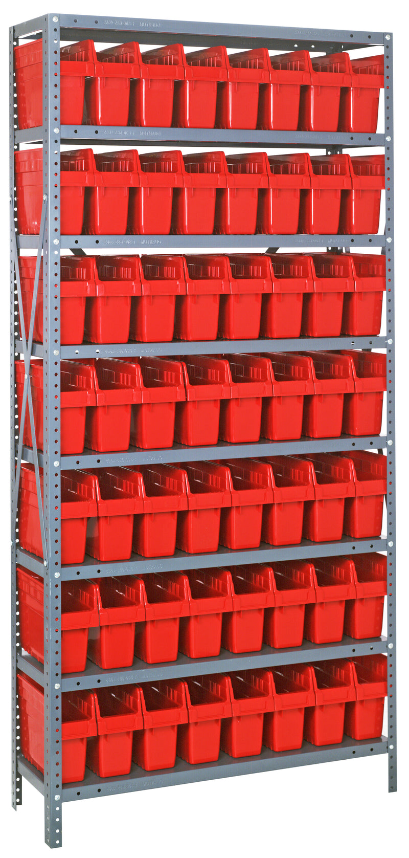 Quantum Store-Max 8" Shelf Bin Steel Shelving Systems with Bins – 1875-SB803 to 1875-SB810 – 1875-SB803 – Red