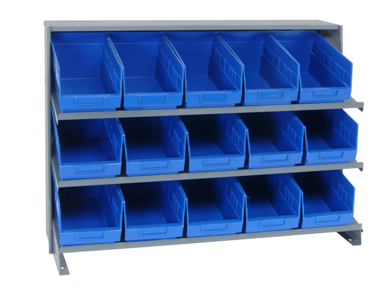 Quantum Bench Racks with Bins – 12" x 36" x 26-1/2" – QPRHA-202 – Blue