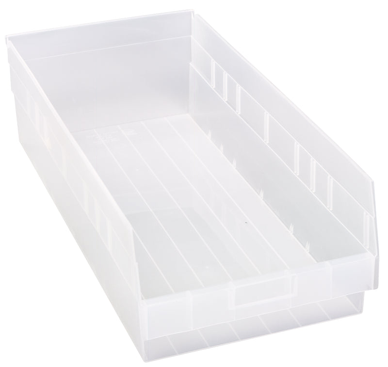 Quantum Clear-View Store-More 6" Shelf Bins – QSB207CL to QSB216CL – Case Pack – 23-5/8" x 11-1/8" x 6" – QSB216CL – Clear