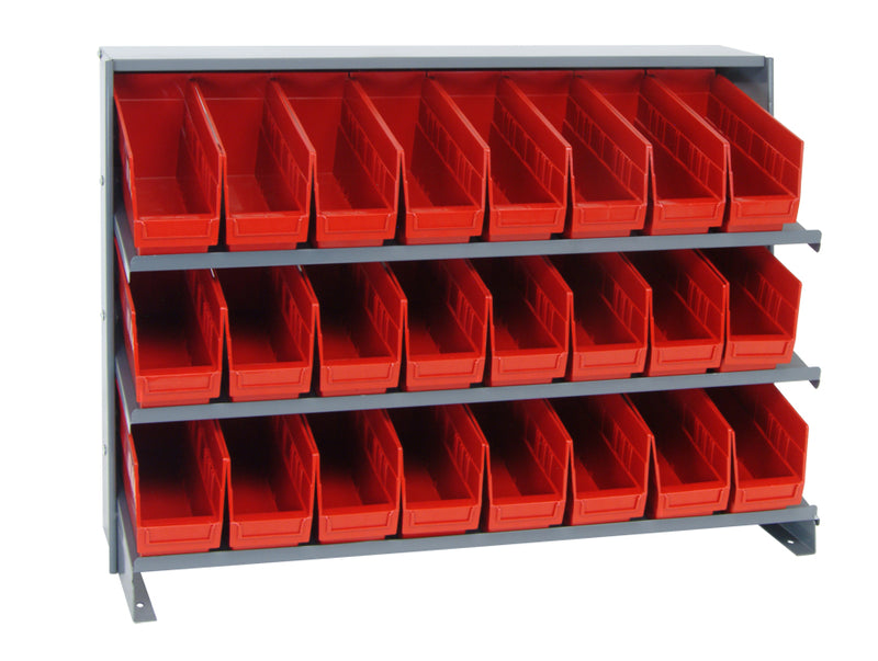 Quantum Bench Racks with Bins – 12" x 36" x 26-1/2" – QPRHA-201 – Red