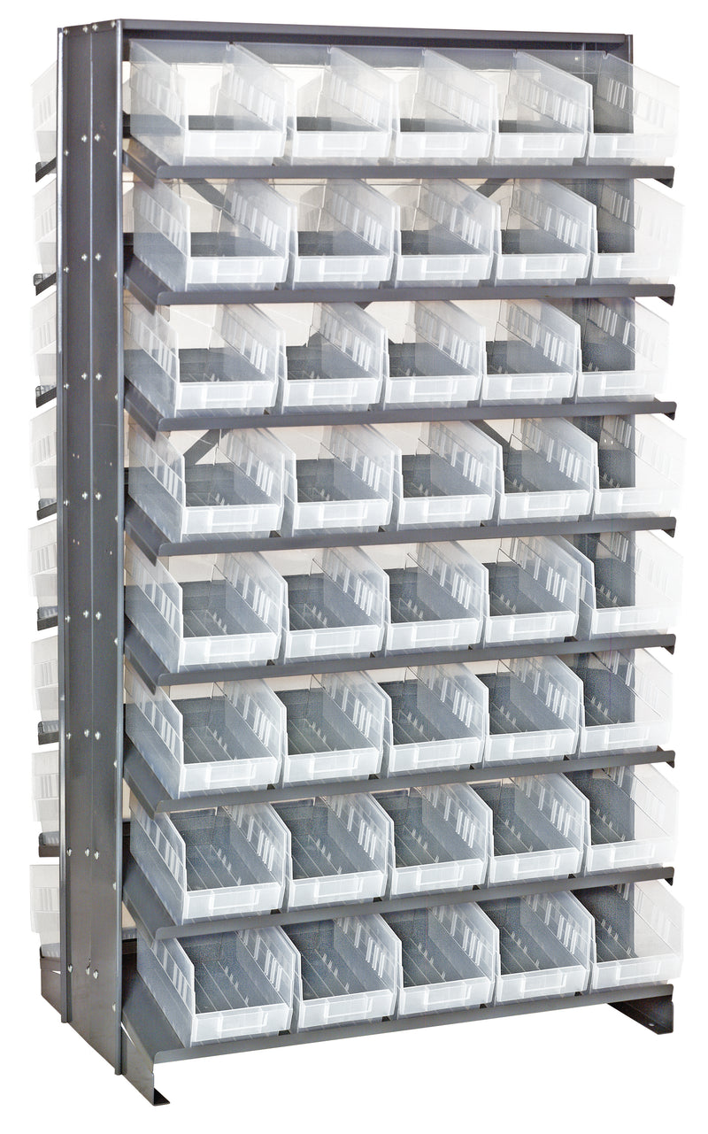 Quantum Double-Sided Pick Racks – 36" x 36" x 63-1/2" – QPRD-201CL to QPRD-208CL – QPRD-202CL – Clear