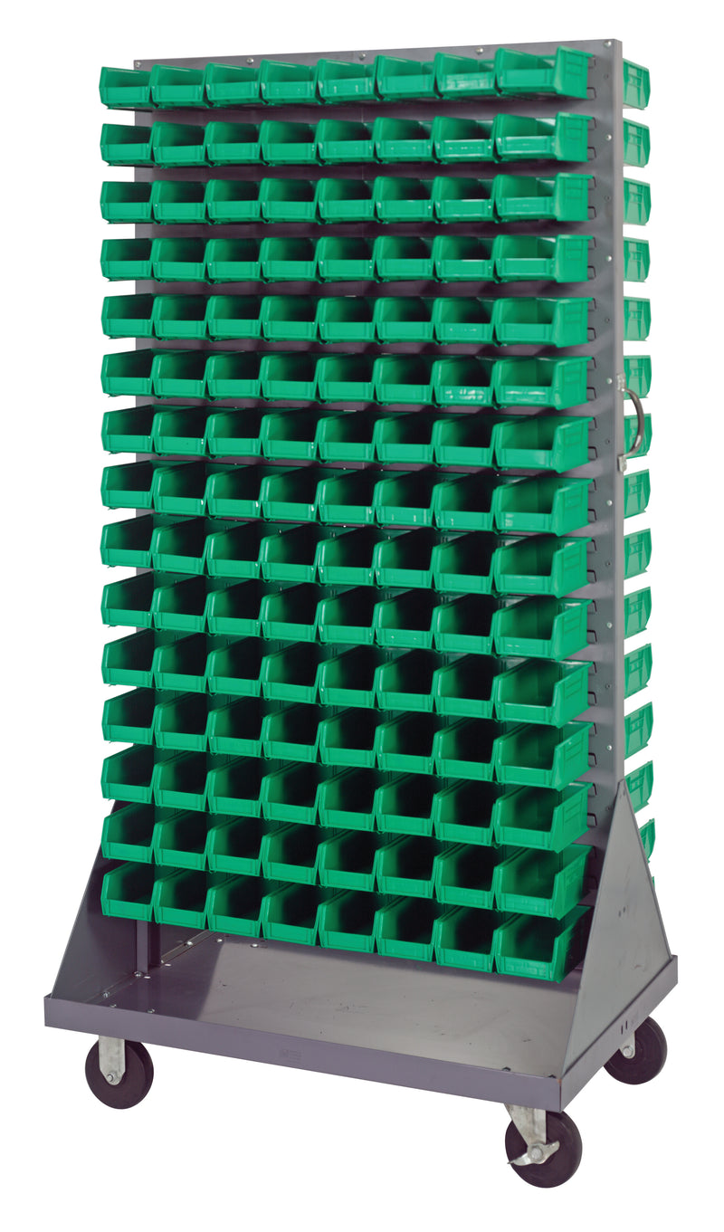 Quantum Mobile Louvered Panels with Bins – 36" x 25" x 72" – QMD-36H-220 – Green