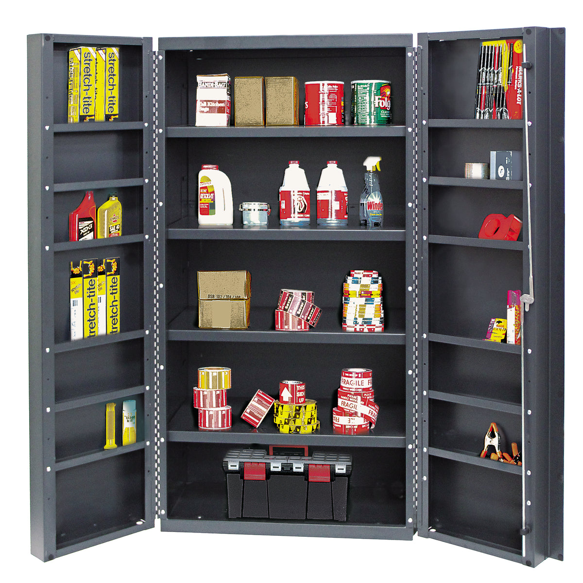 Quantum 36" Wide Storage Cabinet – 36" x 24" x 72" – QSC-36-4IS-12DS – Individual Unit