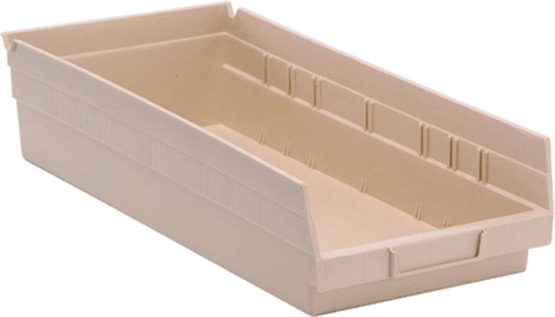 Quantum 4" Shelf Bins – QSB105 to QSB110 – Case Pack – 17-7/8" x 8-3/8" x 4" – QSB108 – Ivory