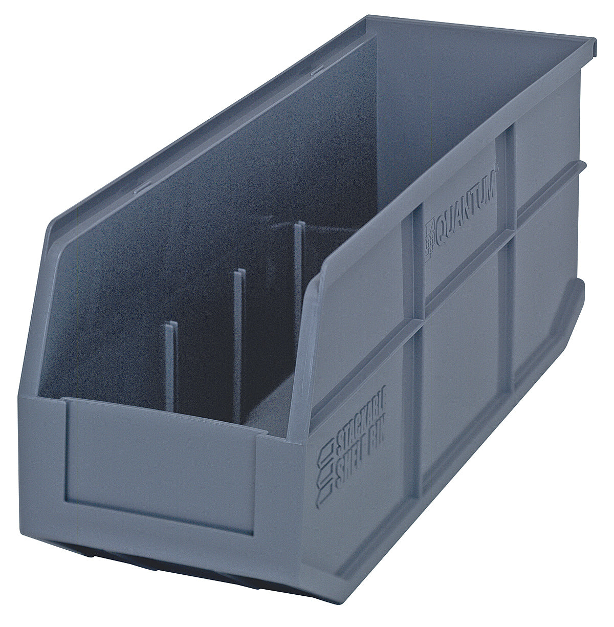 Quantum Stackable Shelf Bins – SSB423 to SSB461 – Case Pack – 18" x 6" x 7" – SSB461 – Gray