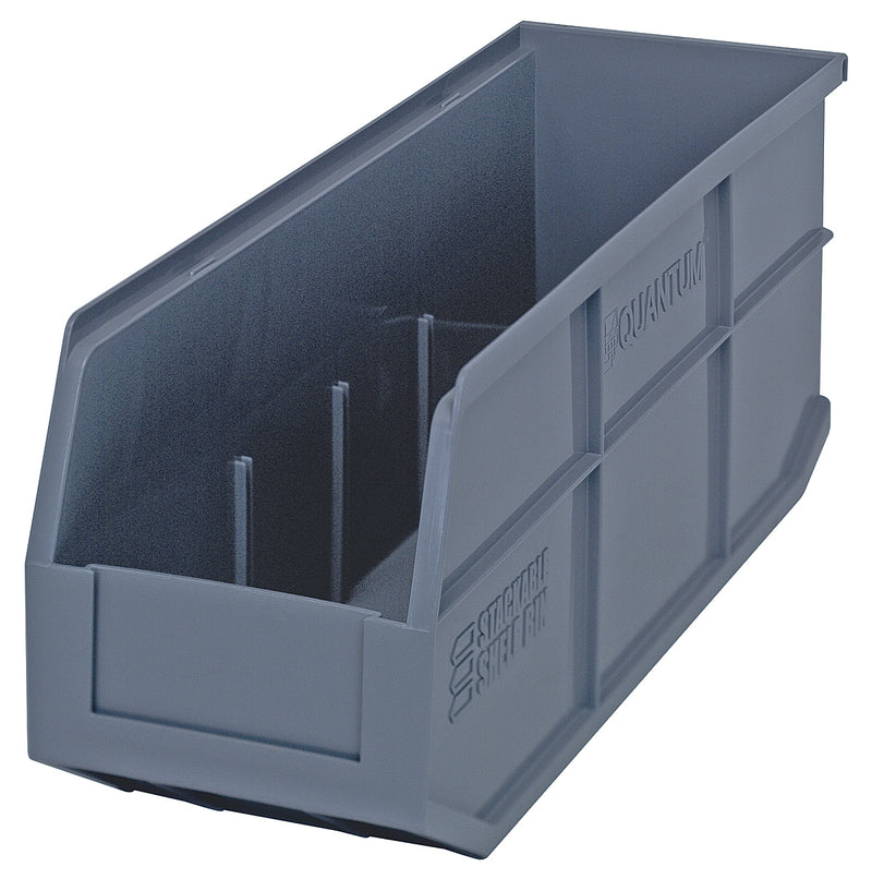 Quantum Stackable Shelf Bins – SSB423 to SSB461 – Case Pack – 18" x 6" x 7" – SSB461 – Gray
