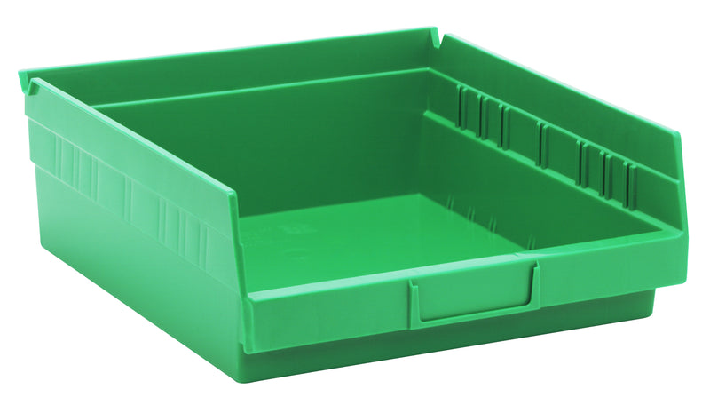 Quantum 4" Shelf Bins – QSB105 to QSB110 – Case Pack – 11-5/8" x 11-1/8" x 4" – QSB109 – Green