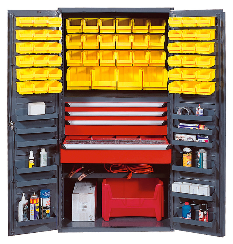 Quantum 36" Wide Storage Cabinets – 36" x 24" x 72" – QSC Series – QSC-3672-4D – Kit – QSC-3672-4D – Yellow