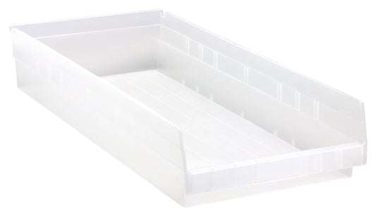 Quantum Clear-View Economy 4" Shelf Bins – QSB116CL to QSB122CL – Case Pack – 23-5/8" x 11-1/8" x 4" – QSB116CL – Clear