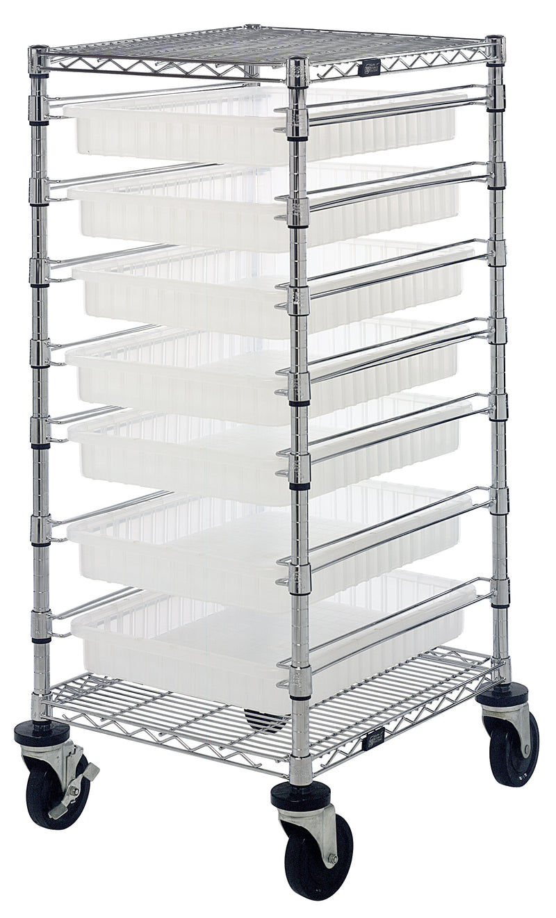 Quantum Clear-View Bin Carts – 21" x 24" x 45" – BC212439M2CL – Clear