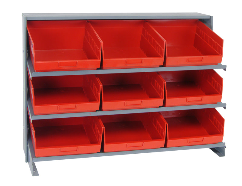Quantum Bench Racks with Bins – 12" x 36" x 26-1/2" – QPRHA-209 – Red
