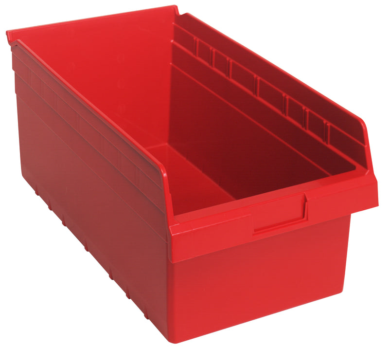 Quantum 8" Shelf Bins – QSB807 to QSB816 – Case Pack – 17-7/8" x 11-1/8" x 8" – QSB810 – Red