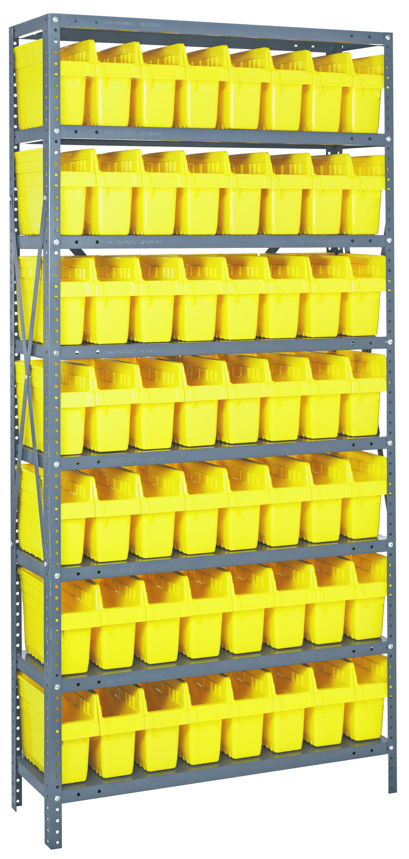 Quantum Store-Max 8" Shelf Bin Steel Shelving Systems with Bins – 1239-SB801 to 1275-SB802 – 1275-SB801 – Yellow