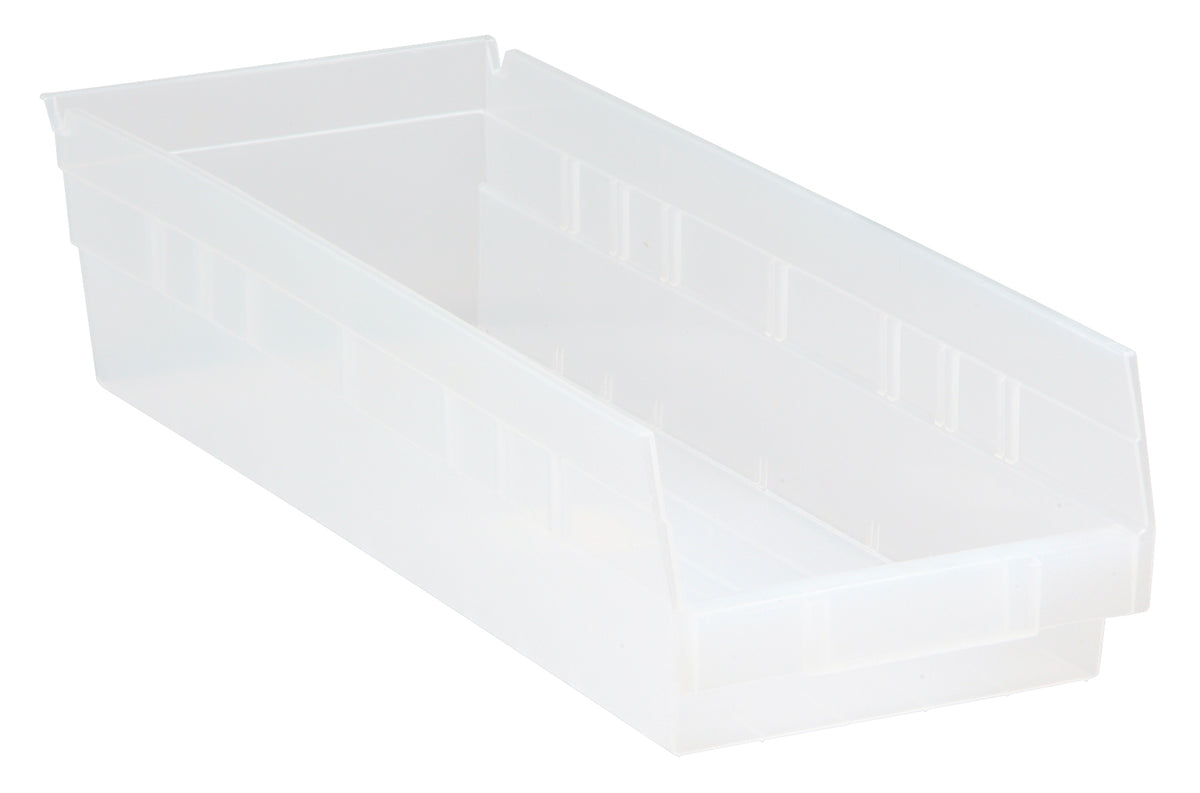 Quantum Clear-View Economy 4" Shelf Bins – QSB100CL to QSB105CL – Case Pack – 17-7/8" x 6-5/8" x 4" – QSB104CL – Clear