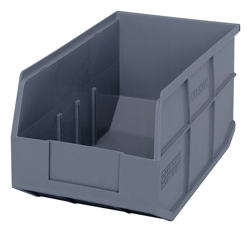 Quantum Stackable Shelf Bins – SSB423 to SSB461 – Case Pack – 14" x 8-1/4" x 7" – SSB443 – Gray