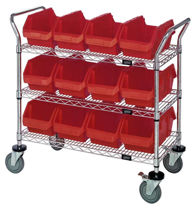 Quantum Utility Carts – 36" x 18" x 37-1/2" – WRC3-1836-1867 to WRC3-1836-1887 – WRC3-1836-1887 – Red