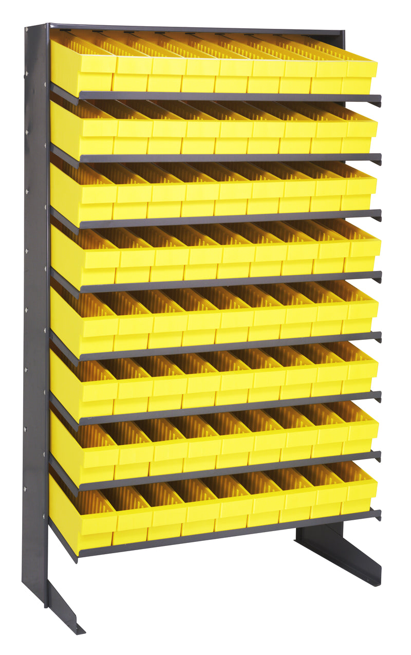 Quantum Single-Sided Pick Racks – 12" x 36" x 60" – QPRS-501 – QPRS-701 – Yellow