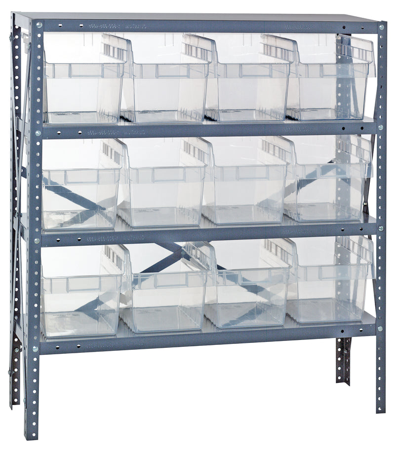 Quantum Clear-View Steel Shelving Units – 1239-SB801CL to 1275-SB802CL – 1239-SB807CL – Clear
