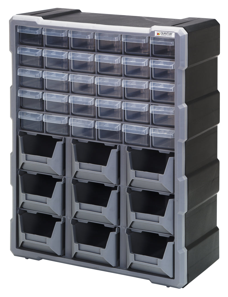 Quantum Plastic Drawer Cabinets – 6-1/4" x 15" x 18-3/4" – PDC-930BK – Standard