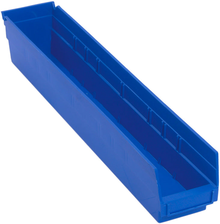 Quantum 4" Shelf Bins – QSB105 to QSB110 – Case Pack – 23-5/8" x 4-1/8" x 4" – QSB105 – Blue