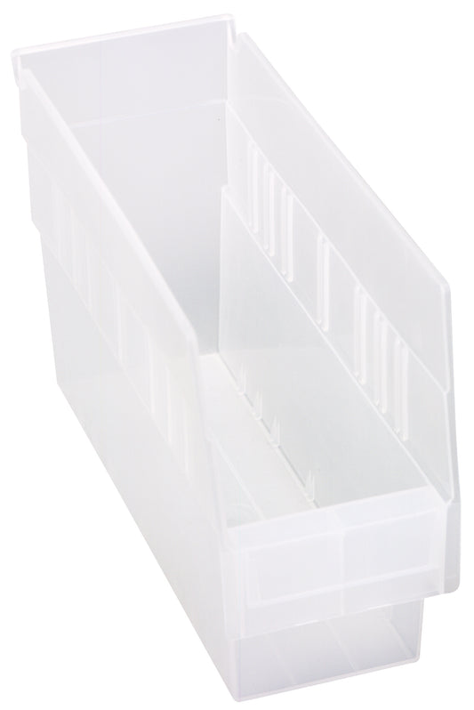 Quantum Clear-View Store-More 6" Shelf Bins – QSB201CL to QSB206CL – Case Pack – 11-5/8" x 4-1/8" x 6" – QSB201CL – Clear