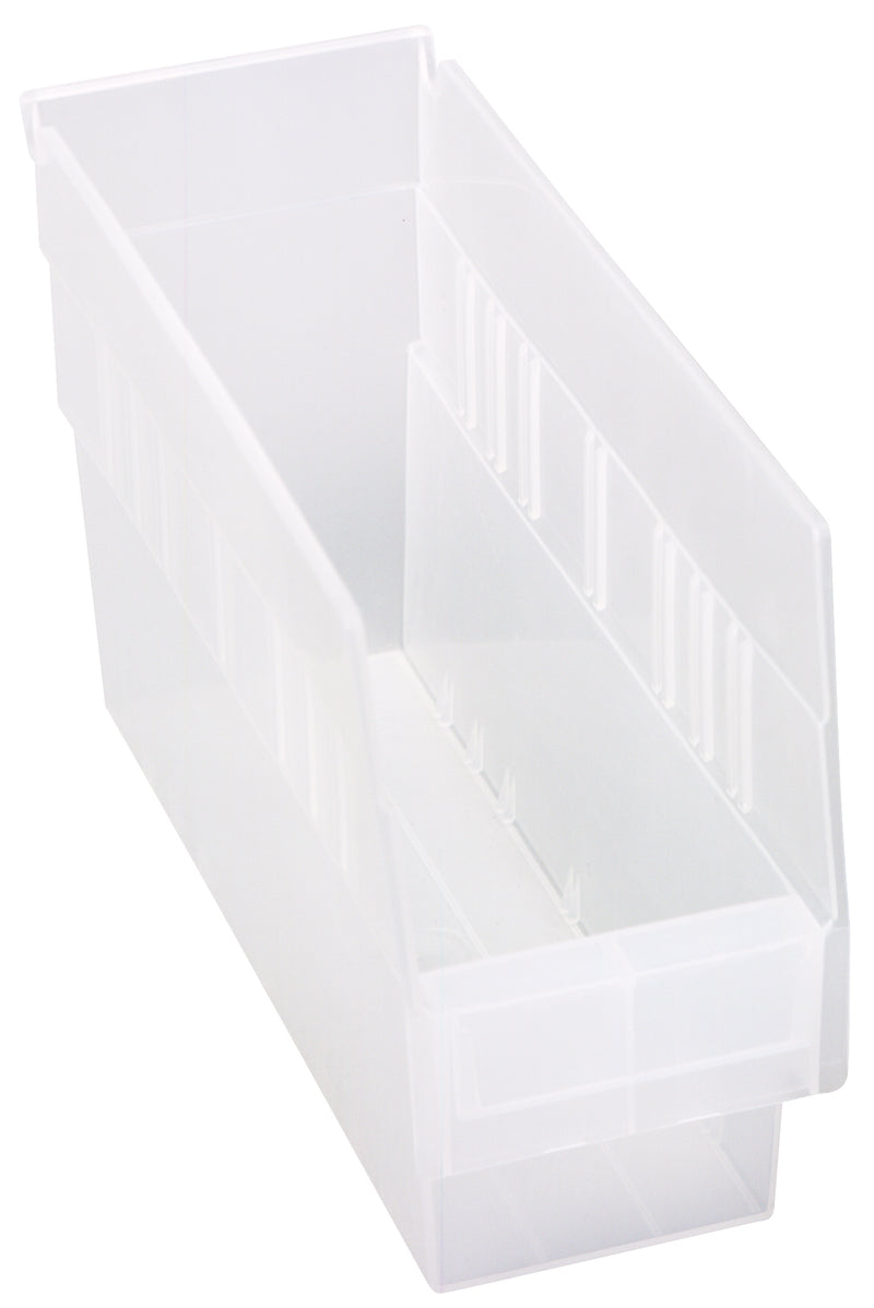 Quantum Clear-View Store-More 6" Shelf Bins – QSB201CL to QSB206CL – Case Pack – 11-5/8" x 4-1/8" x 6" – QSB201CL – Clear