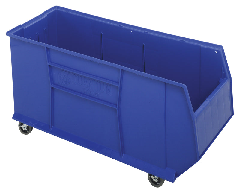 Quantum RackBin 42" Rack Bin Containers – Kit – 41-7/8" x 16-1/2" x 17-1/2" (with casters 20-1/2"H) – QRB176MOB – Blue