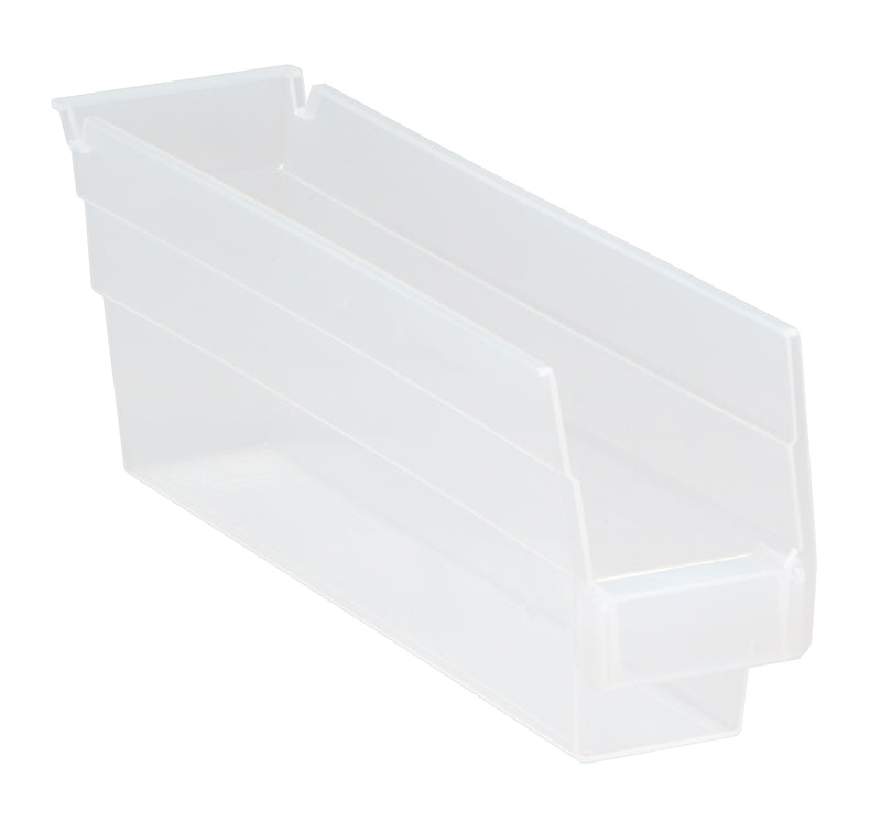 Quantum Clear-View Economy 4" Shelf Bins – QSB100CL to QSB105CL – Case Pack – 11-5/8" x 2-3/4" x 4" – QSB100CL – Clear