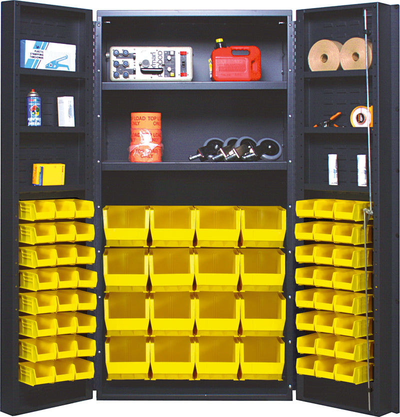 Quantum 36" Wide Storage Cabinets – 36" x 24" x 72" – QSC Series – QSC-36 to QSC-64-2S-6DS – Kit – QSC-64-2S-6DS – Yellow
