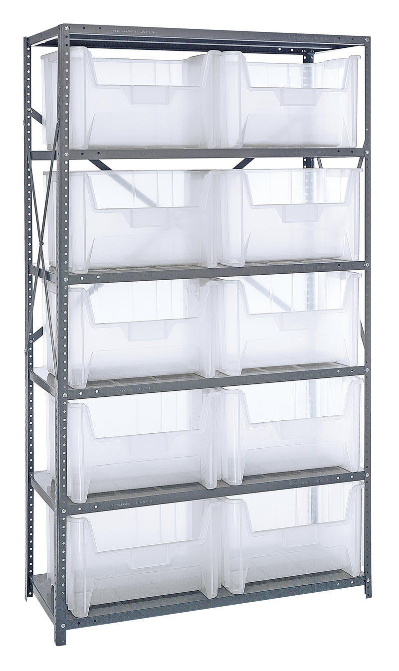 Quantum Clear-View Steel Shelving – 18" x 42" x 75" – QSBU-700CL – Clear