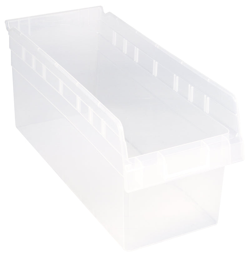 Quantum Clear-View Store-Max 8" Shelf Bins – QSB807CL to QSB816CL – Case Pack – 17-7/8" x 8-3/8" x 8" – QSB808CL – Clear