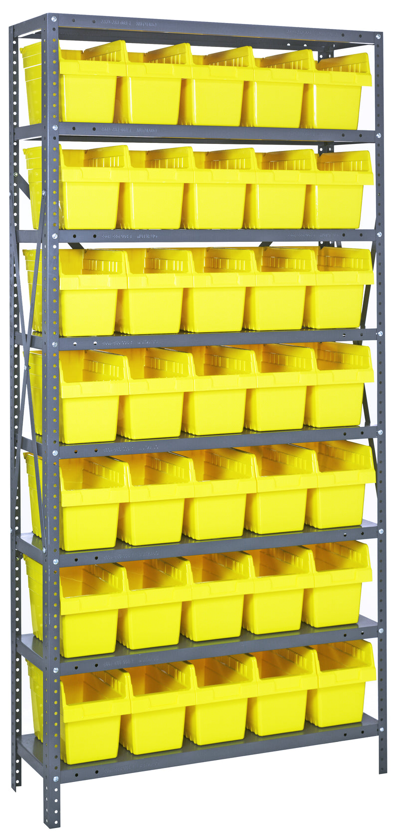 Quantum Store-Max 8" Shelf Bin Steel Shelving Systems with Bins – 1875-SB803 to 1875-SB810 – 1875-SB804 – Yellow
