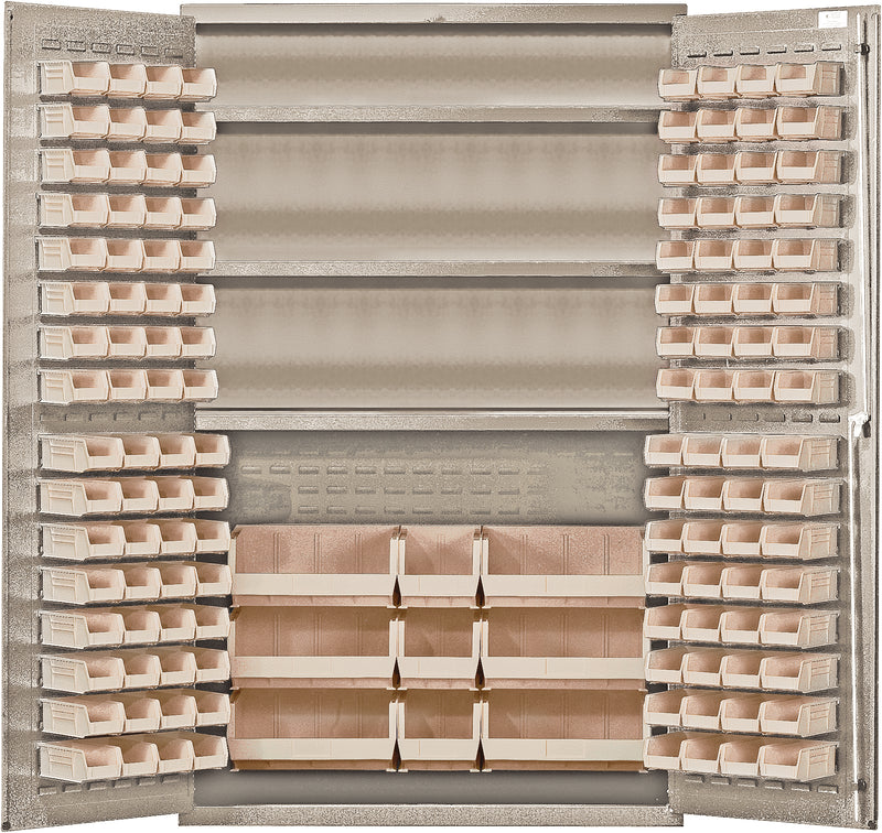 Quantum 48" Wide Storage Cabinets – 48" x 24" x 78" – QSC-BG Series – Kit – QSC-BG-48S – Ivory