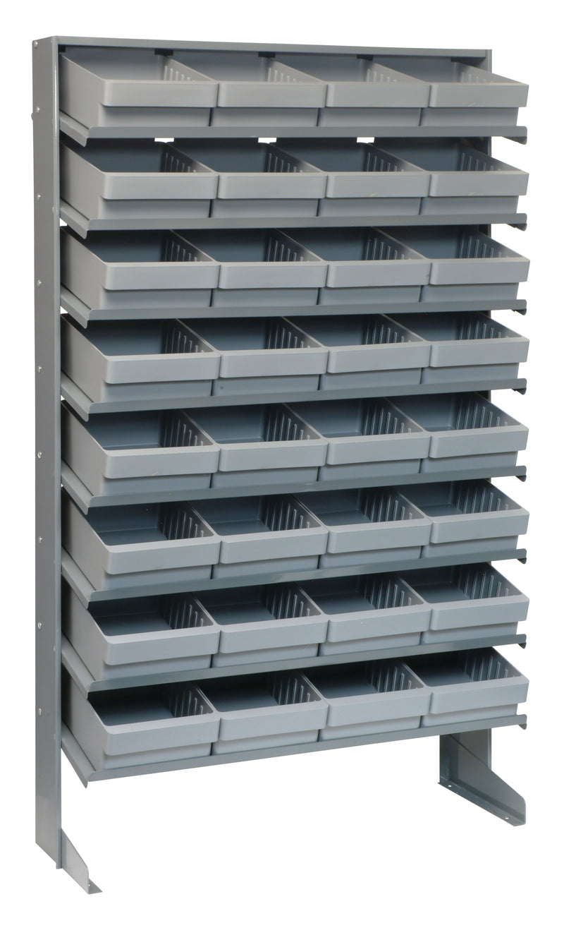 Quantum Single-Sided Pick Racks – 12" x 36" x 60" – QPRS-501 – QPRS-701 – Gray