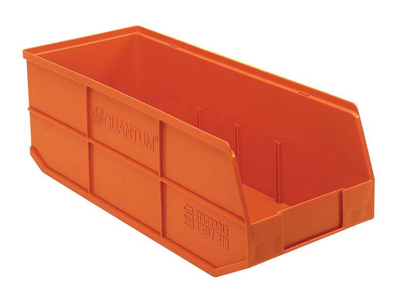 Quantum Stackable Shelf Bins – SSB463 to SSB485 – Case Pack – 20-1/2" x 8-1/4" x 7" – SSB483 – Orange