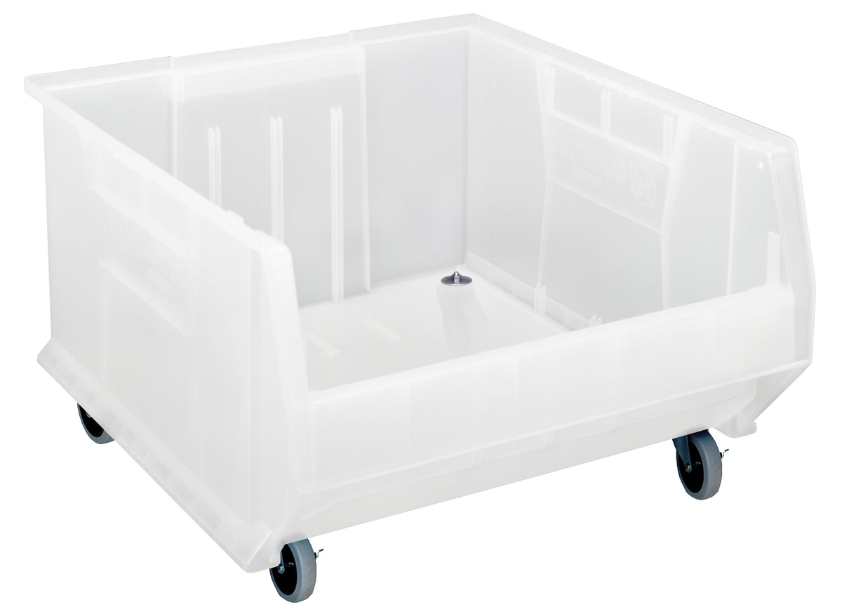 Quantum Clear Containers – QUS957CL to QUS967MOBCL – Individual Units – 23-7/8" x 22-1/2" x 12" (with casters 15"H) – QUS967MOBCL – Clear