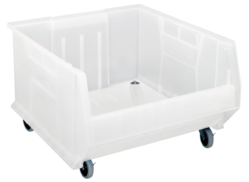 Quantum Clear Containers – QUS957CL to QUS967MOBCL – Individual Units – 23-7/8" x 22-1/2" x 12" (with casters 15"H) – QUS967MOBCL – Clear