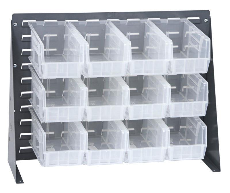 Quantum Bench Racks with Clear Bins – 27" x 8" x 21" – QBR-2721-230-12CL – Clear