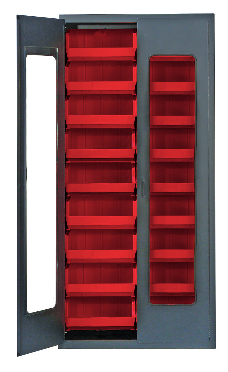 Quantum Storage Cabinets with Bins – 18" x 36" x 78" – QSC Series – QSC-C250 – Red