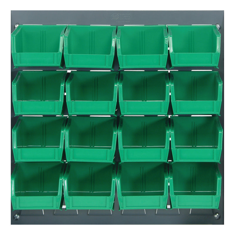 Quantum Stack & Hang Gray Louvered Panel with Bins – 18" x 19" – Kit – QLP-1819 – QLP-1819 – 210-16 – Green
