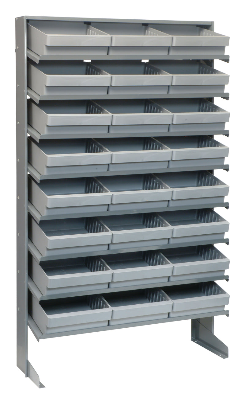 Quantum Single-Sided Pick Racks – 12" x 36" x 60" – QPRS-501 – QPRS-801 – Gray