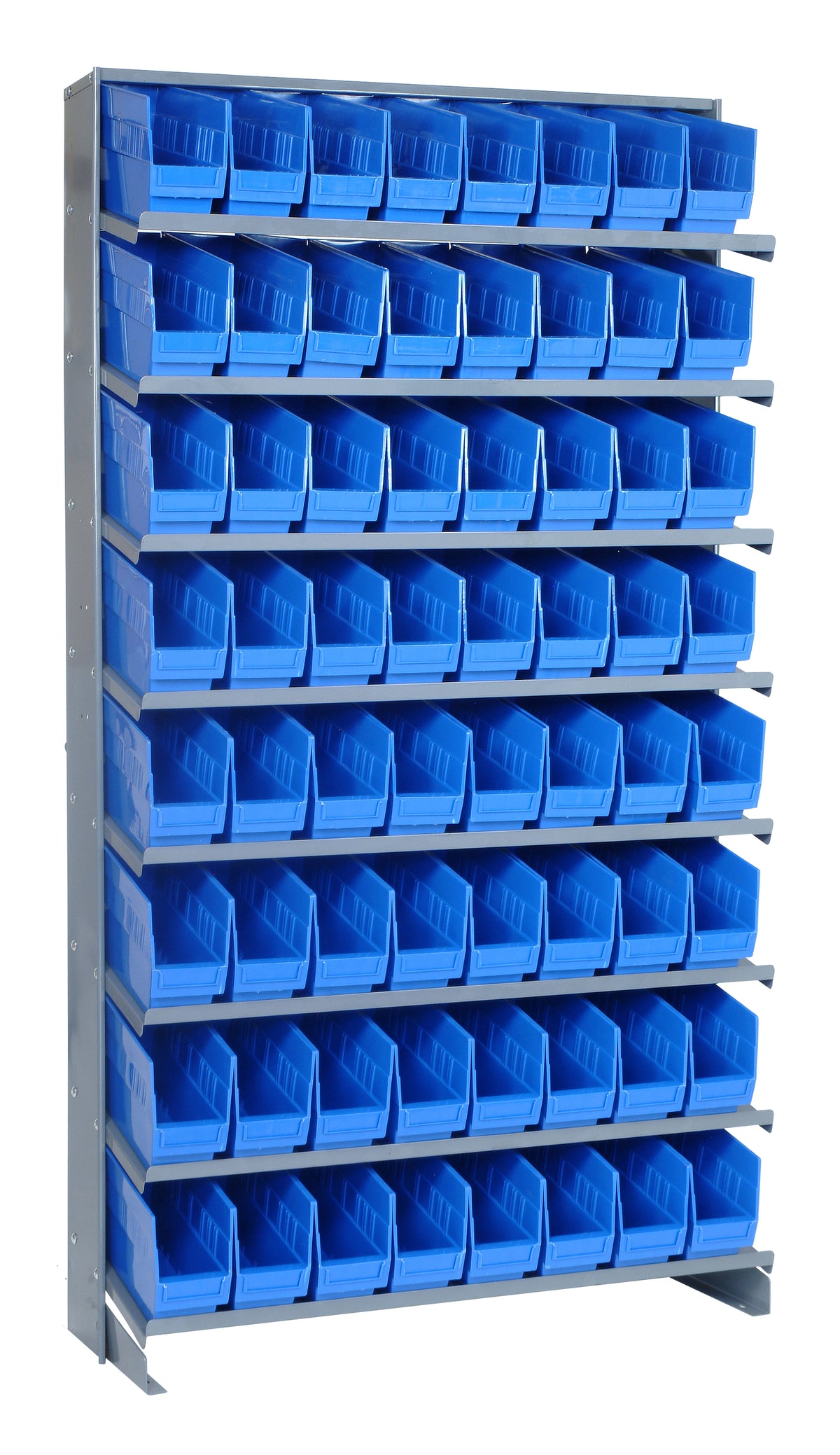 Quantum Single-Sided Pick Racks with Bins – 12" x 36" x 63-1/2" – Kit – QPRS-201 – Blue